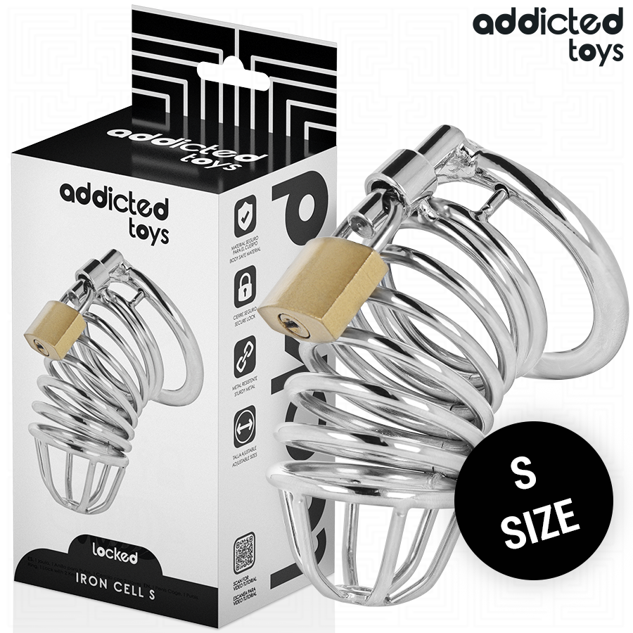 ADDICTED TOYS LOCKED Iron Cell gabbia per pene in metallo, taglia S