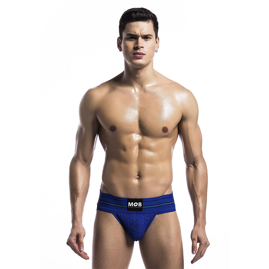 Perizoma uomo classico blu con fascia elastica, taglia comoda L MOB