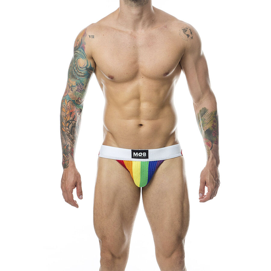 Jockstrap da uomo arcobaleno con pouch in cotone per il massimo comfort MOB