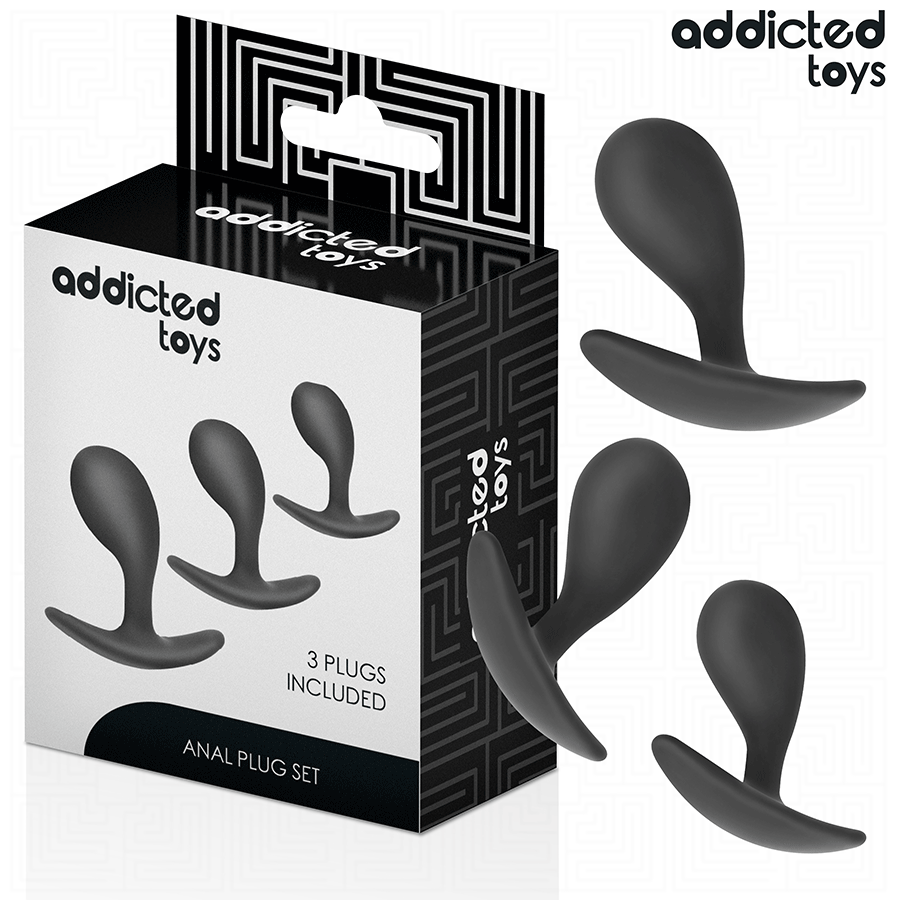 Set di plug anali ADDICTED TOYS in silicone, 3 misure