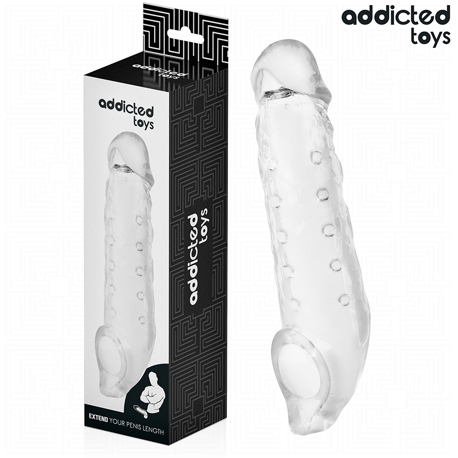 ADDICTED TOYS guaina per pene trasparente, taglia M, 27 cm