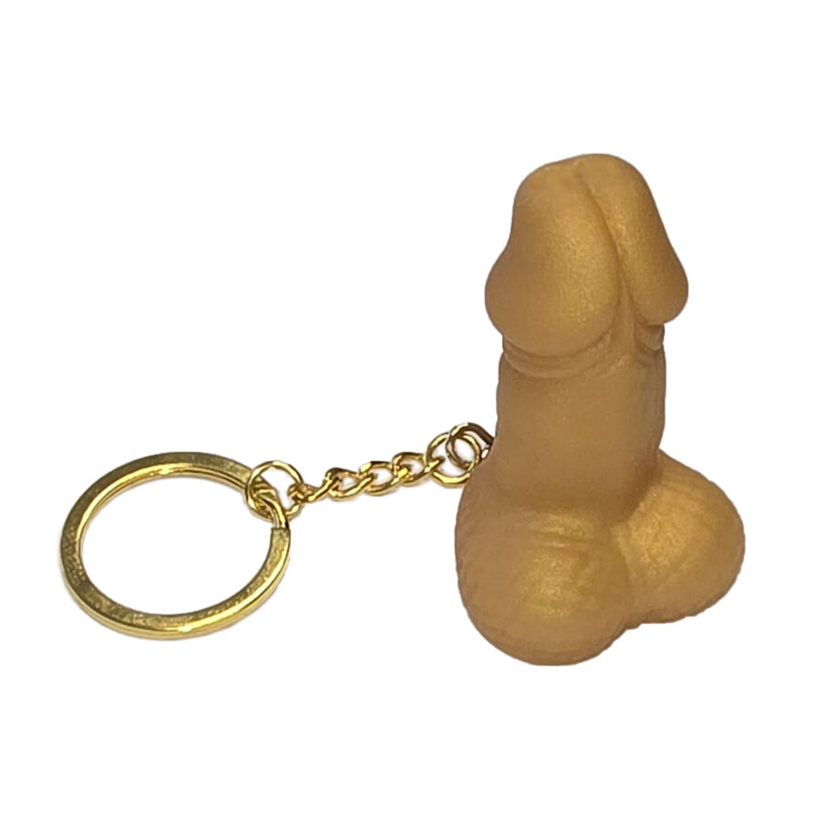 Portachiavi DIABLO PICANTE a forma di pene con fischietto, color oro