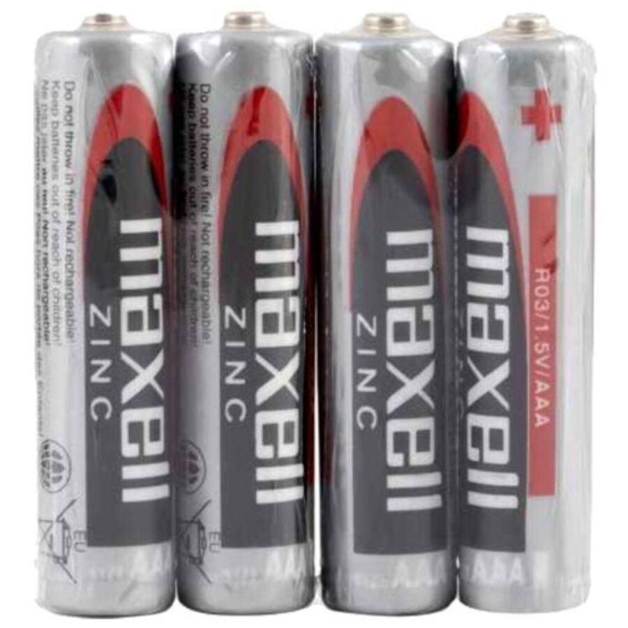 Batterie AAA al manganese, confezione da 4, energia di lunga durata per piccoli dispositivi MAXELL