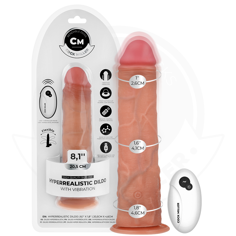 Dildo vibrante realistico con ventosa e telecomando COCK MILLER