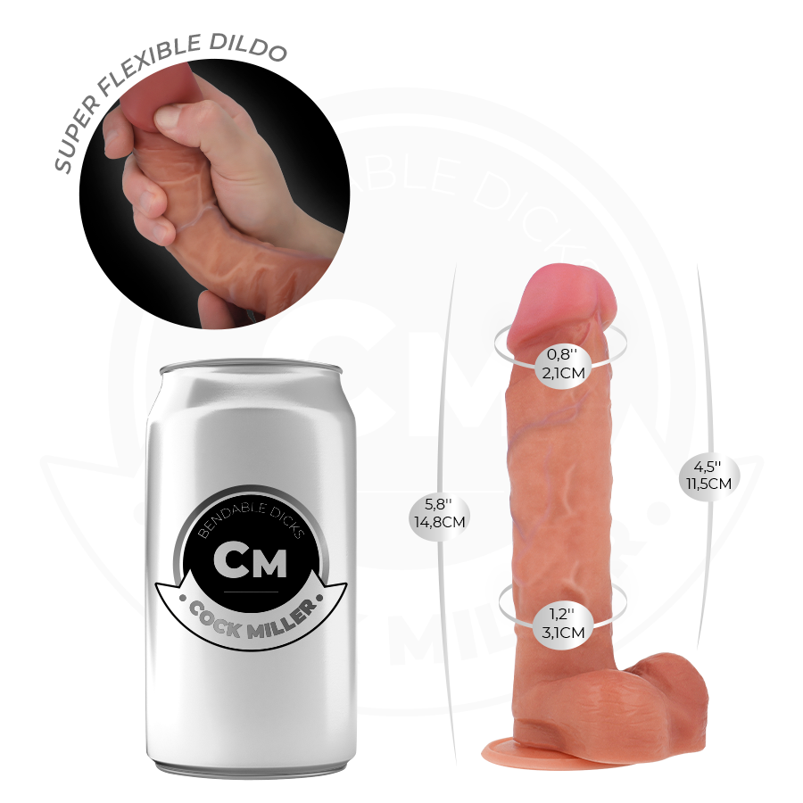 Dildo realistico in silicone con ventosa e forma flessibile per il massimo comfort COCK MILLER