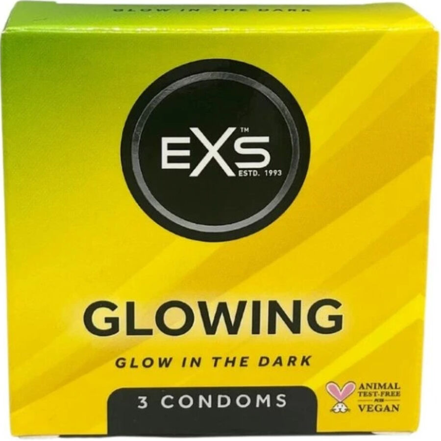 Preservativi EXS Glow in the Dark, 3 pezzi