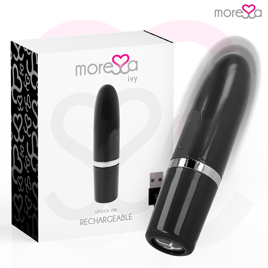 MORESSA Ivy minivibratore a forma di rossetto, nero