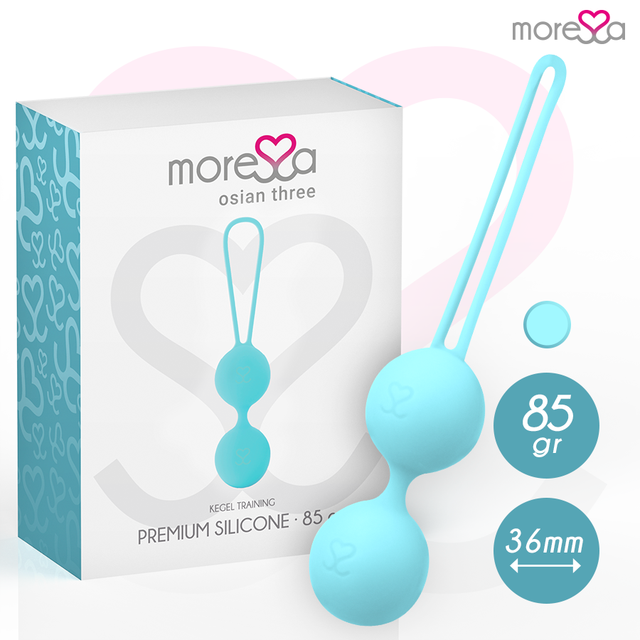 MORESSA OSIAN THREE palline vaginali in silicone, turchesi