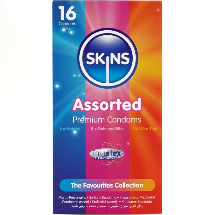 Preservativi SKINS assortiti, 16 pezzi