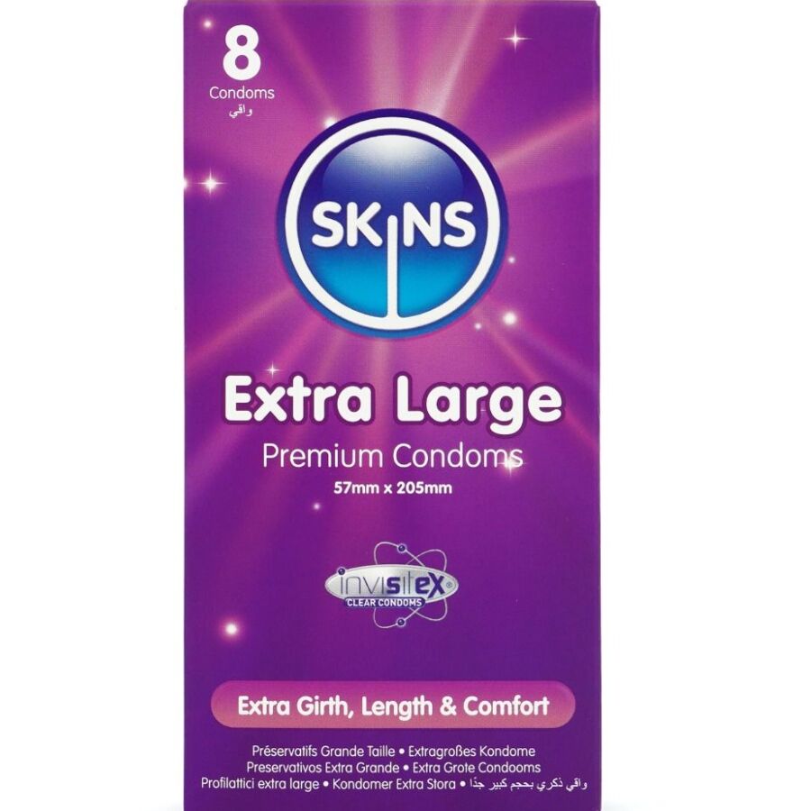 Preservativi SKINS Extra Large, 8 pezzi