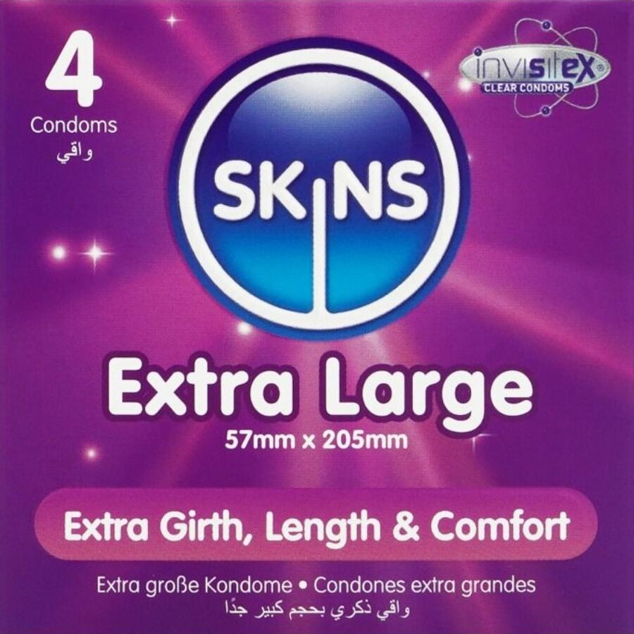 Preservativi SKINS Extra Large, 4 pezzi