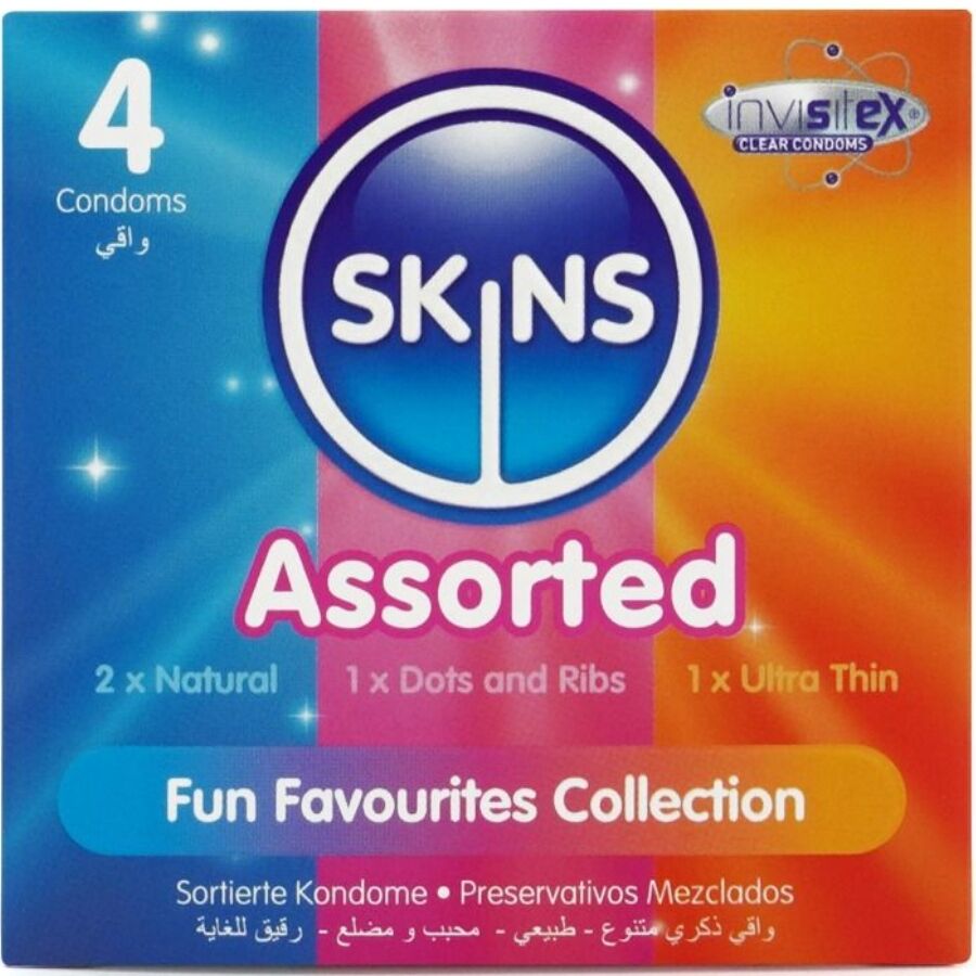 Preservativi SKINS assortiti, 4 pezzi