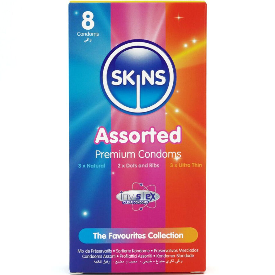 Preservativi SKINS assortiti, 8 pezzi
