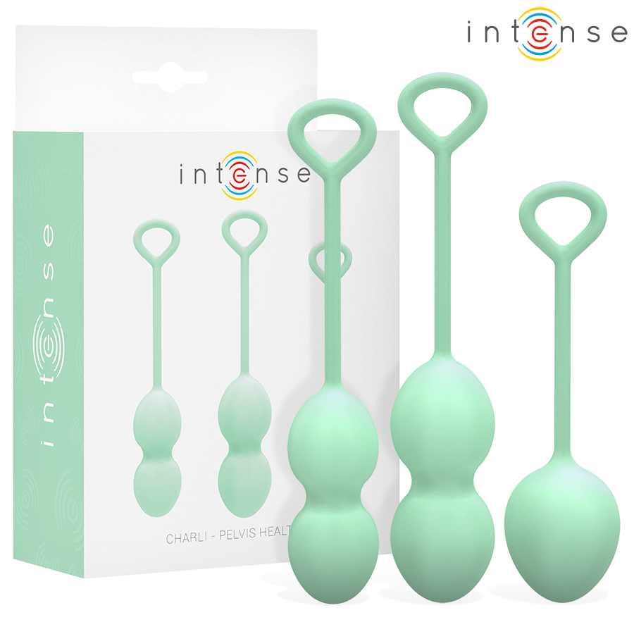 Set di palline vaginali INTENSE Charli in verde giada chiaro