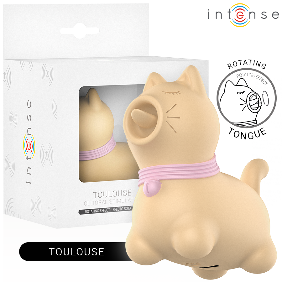 INTENSE Toulouse vibratore clitorideo con elemento rotante a forma di lingua, giallo