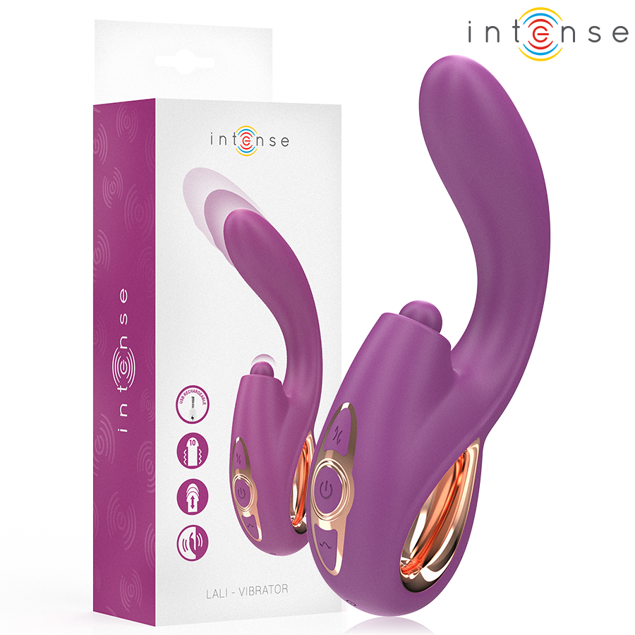 Vibratore per il punto G INTENSE Lali con funzione a spinta, viola