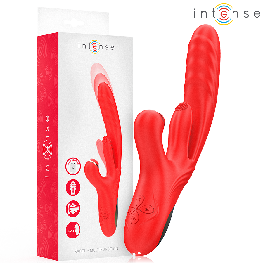 Vibratore INTENSE KAROL con funzione di spinta e stimolazione a suzione