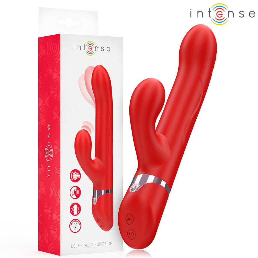 Vibratore INTENSE LELE con rotazione e oscillazione, rosso