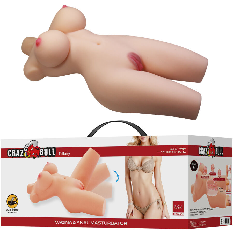 Masturbatore a torso CRAZY BULL Tiffany con due aperture