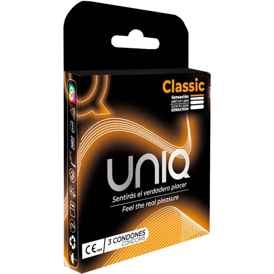 Preservativi UNIQ Classic senza lattice, 3 pezzi