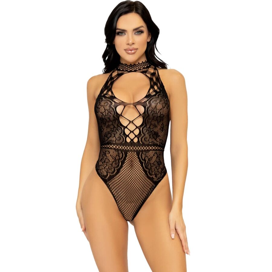 Body lingerie Leg Avenue in rete e pizzo floreale