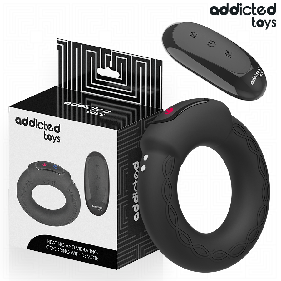 ADDICTED TOYS anello vibrante per pene con funzione riscaldante e telecomando