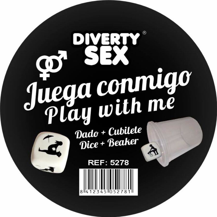 Dado erotico Diablo Picante con bicchiere trasparente