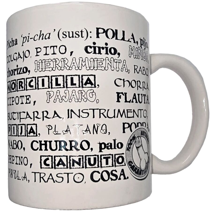 Tazza in ceramica DIABLO PICANTE con sinonimi del pene, 370 ml