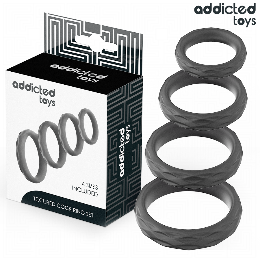 ADDICTED TOYS Set di anelli per il pene senza vibrazione, 4 misure