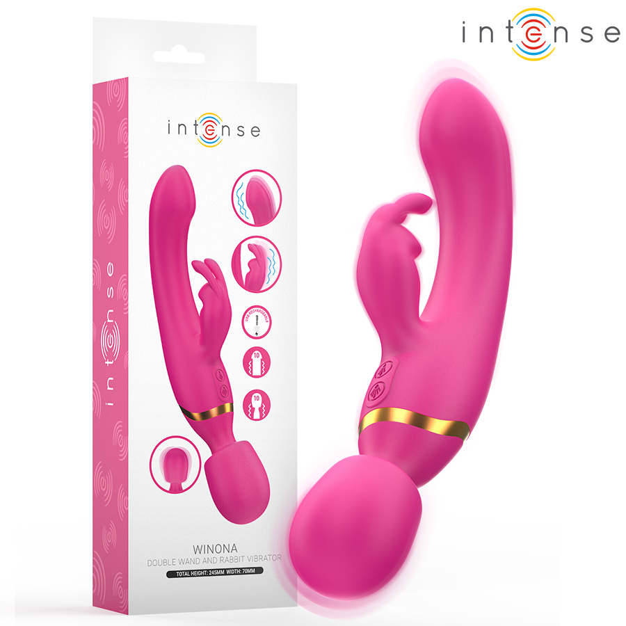 Vibratore wand INTENSE Winona con stimolatore rabbit