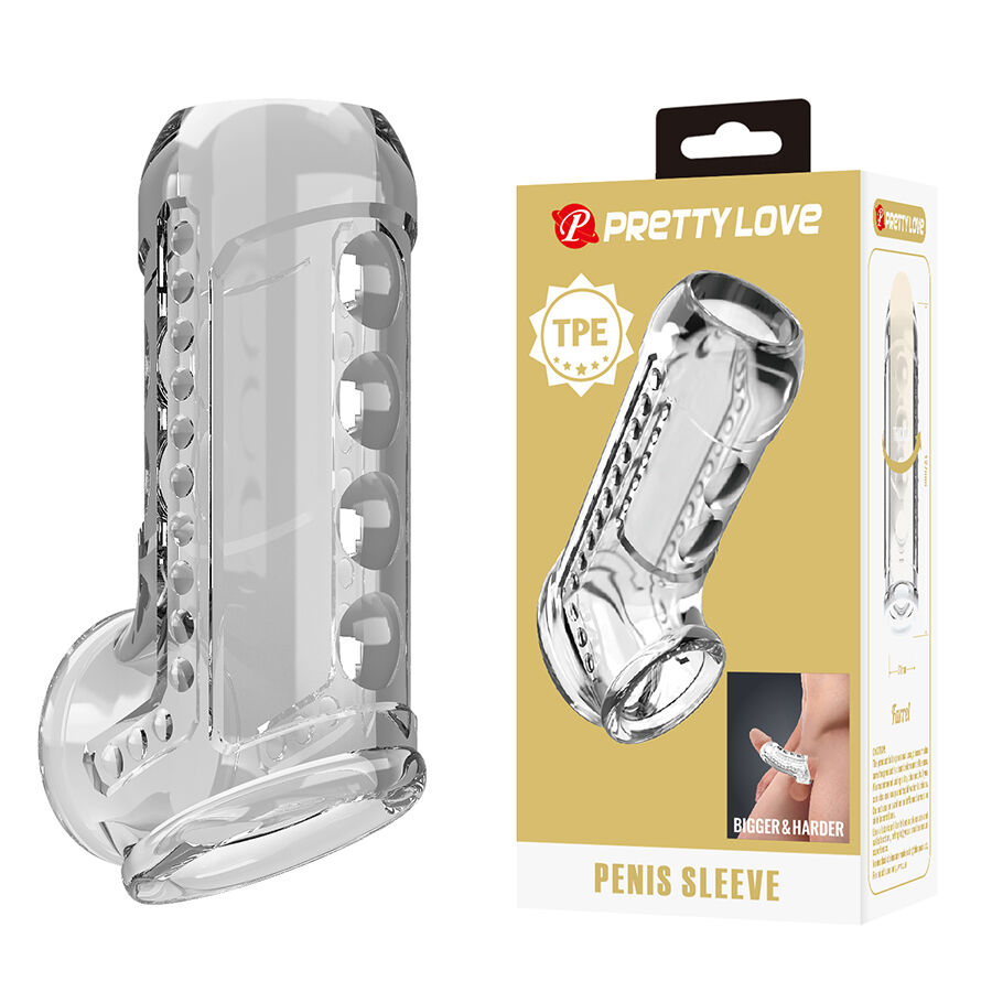 Guaina per pene Pretty Love trasparente e strutturata
