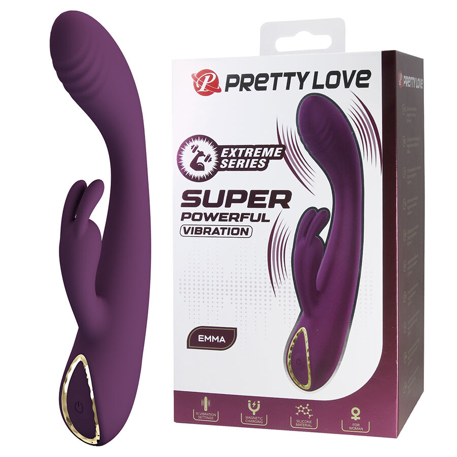 Pretty Love Emma vibratore rabbit con stimolatore, viola