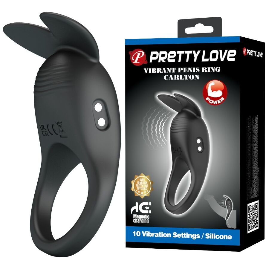 Pretty Love Carlton anello vibrante per il pene con stimolatore clitorideo