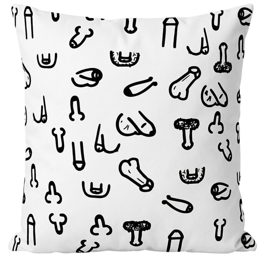 Cuscino DIABLO PICANTE con stampa di pene, 30 × 30 cm