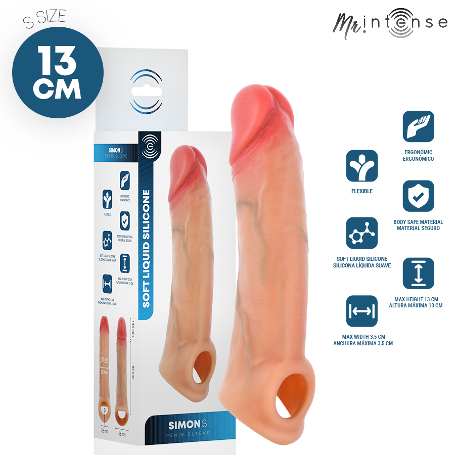 MR. INTENSE Simon S guaina per pene in silicone, 13 cm