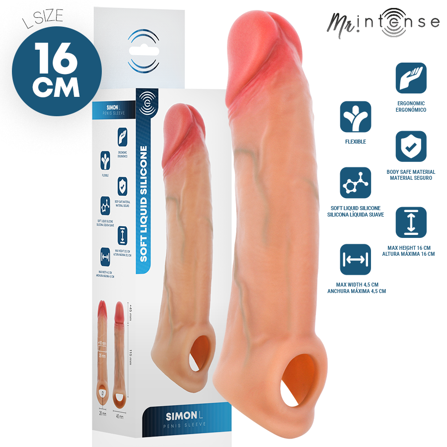 Guaina per pene in silicone MR. INTENSE SIMON L