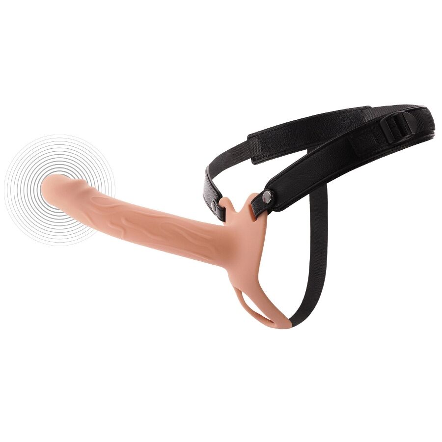 HIDDEN DESIRE INFERNO manicotto vibrante per pene con imbracatura, 20 cm