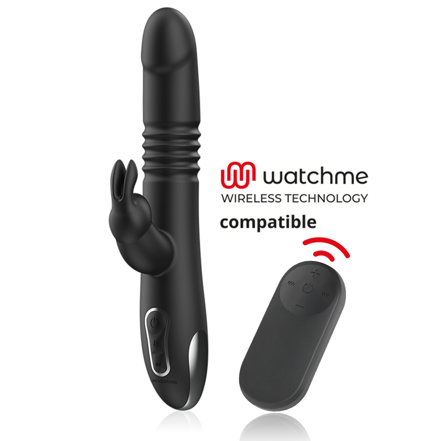 Vibratore rabbit per il punto G con movimento su e giù, 24.5 cm BLACKSILVER