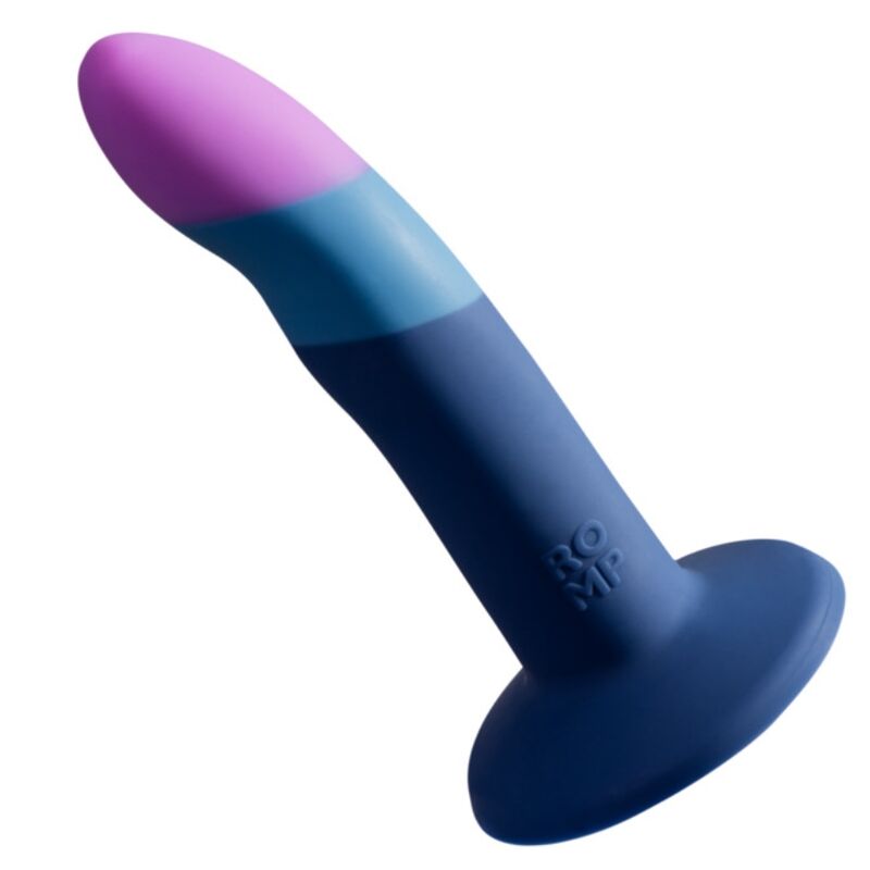 Dildo in silicone ROMP Piccolo con base a ventosa tricolore, 14 cm