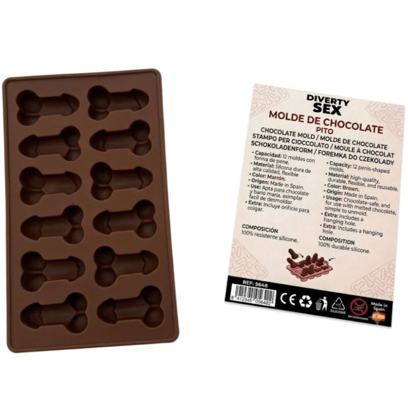 Diablo Picante Stampo in silicone per cioccolato con 12 forme a pene