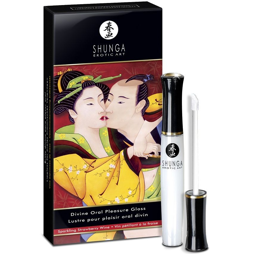 Shunga Divine gloss labbra alla fragola e spumante