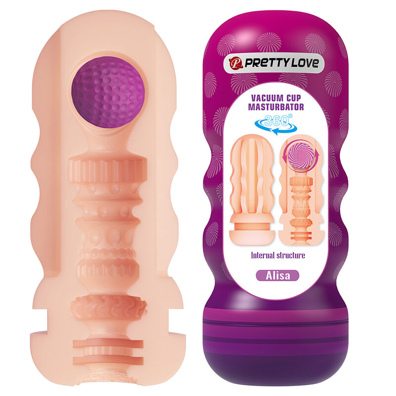 Masturbatore Pretty Love con ventosa e interno strutturato
