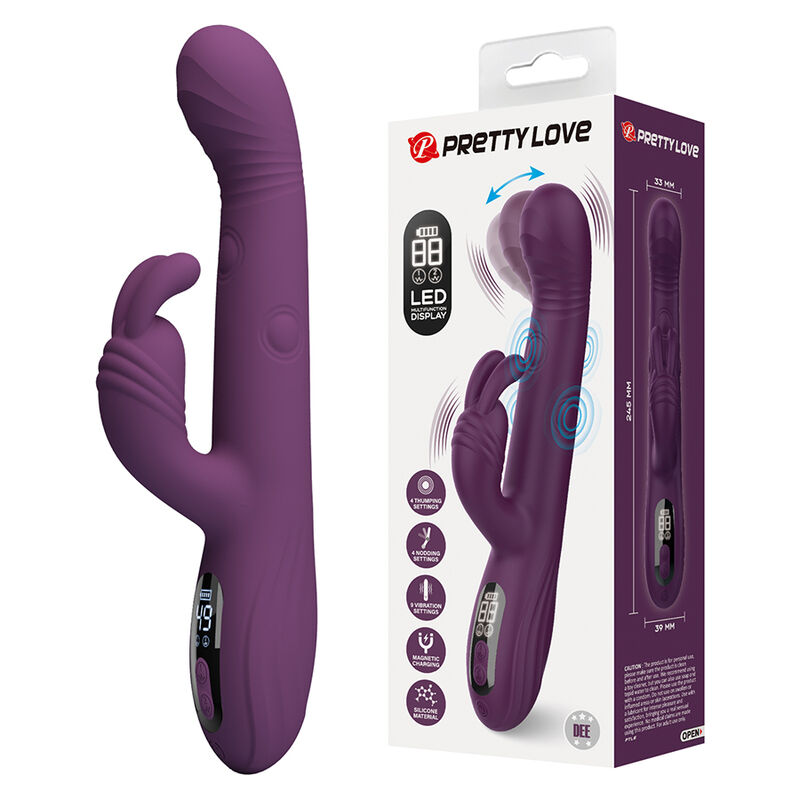 Vibratore rabbit Pretty Love Dee con oscillazione e percussione