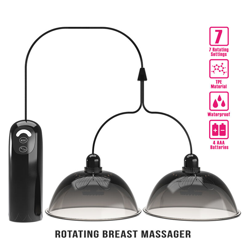 Stimolatore per capezzoli Pretty Love con rotazione e funzione di suzione, nero