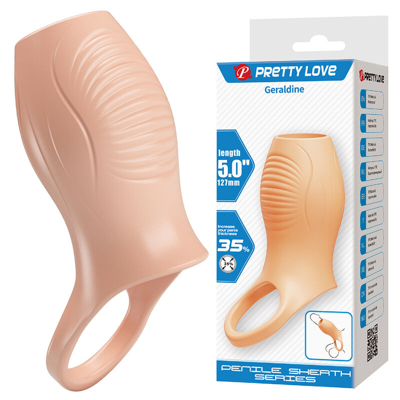 Guaina per pene Pretty Love Geraldine con anello di supporto integrato