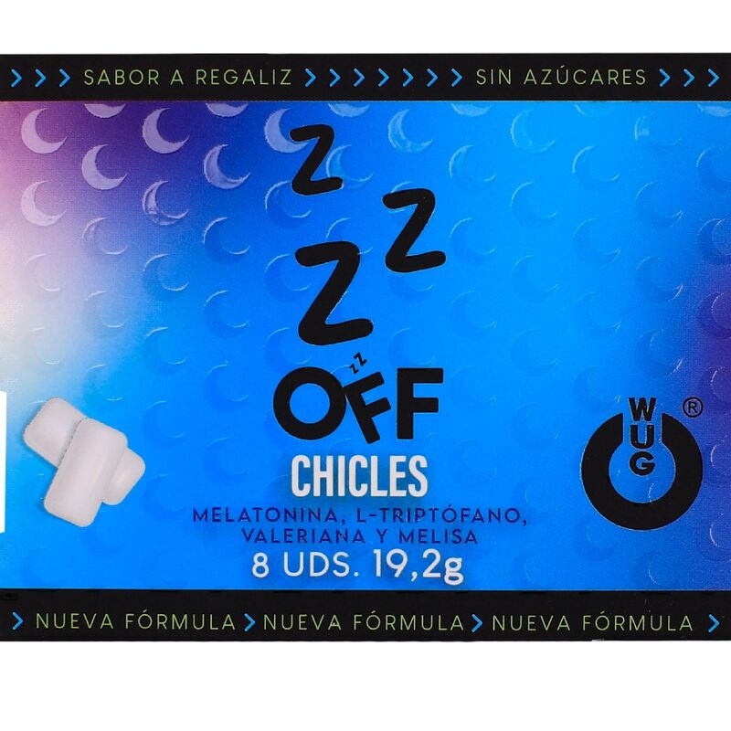 WUG GUM WUG Off gomma da masticare con melatonina, 8 pezzi