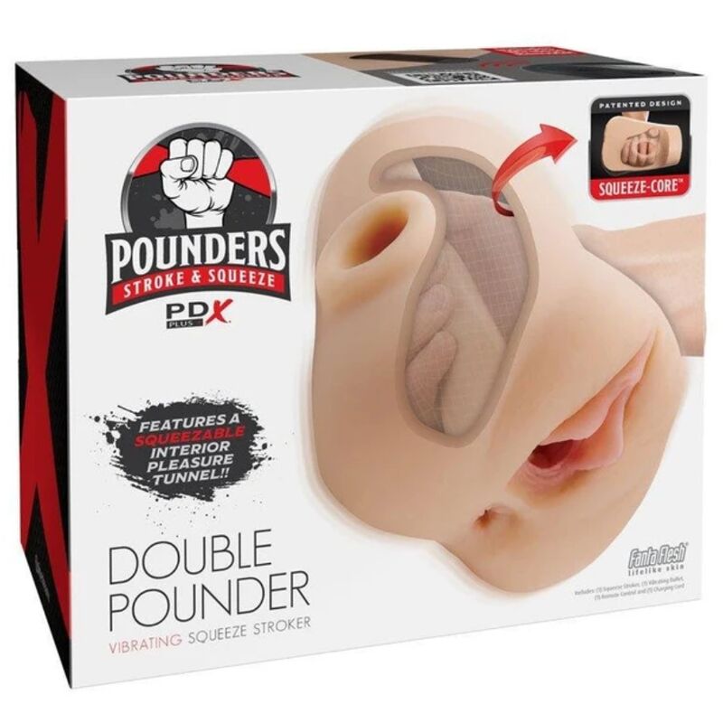 Masturbatore vibrante PDX PLUS+ Double Pounder