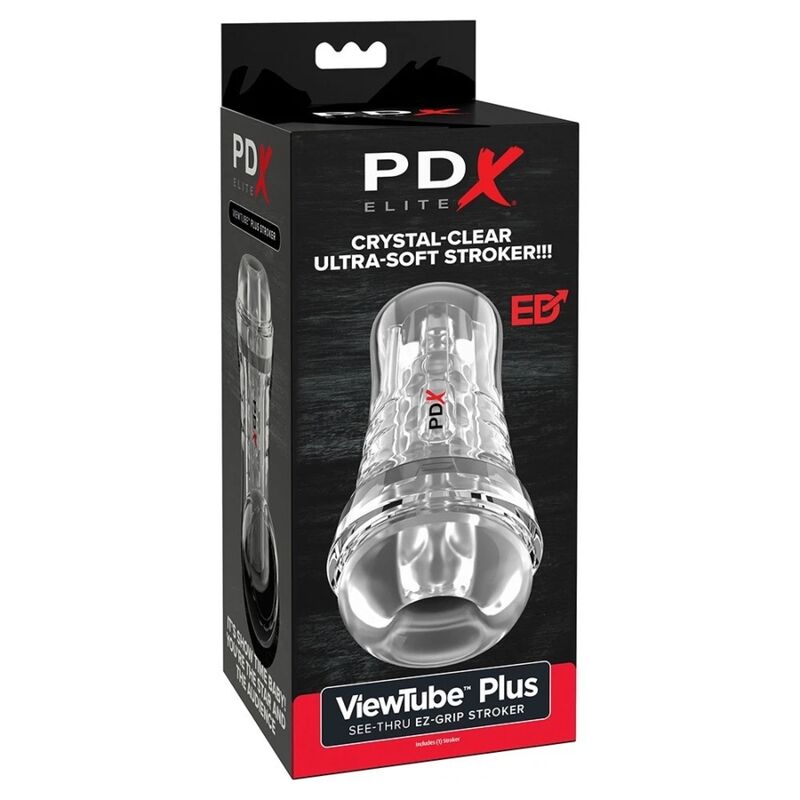 PDX ELITE Viewtube Plus masturbatore trasparente, circa 21 cm