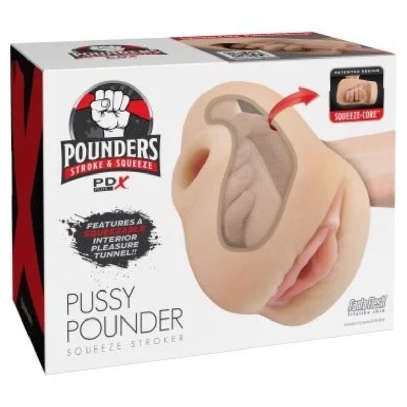 Masturbatore PDX PLUS+ con pressione regolabile manualmente, 18 cm
