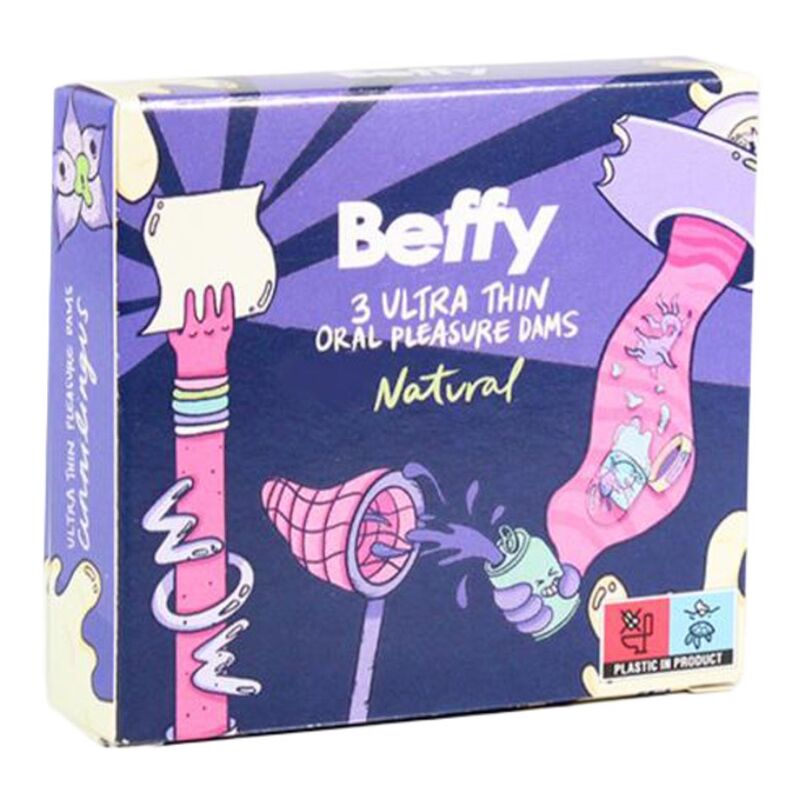 BEFFY preservativi in lattice naturale per sesso orale, 2 pezzi